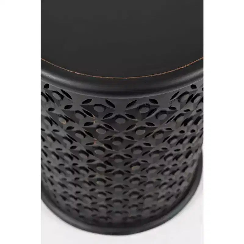 Table d'appoint ronde Jofran, en bois massif vieilli, collection Decker