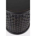Table d'appoint ronde Jofran, en bois massif vieilli, collection Decker