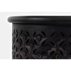 Table d'appoint ronde Jofran, en bois massif vieilli, collection Decker