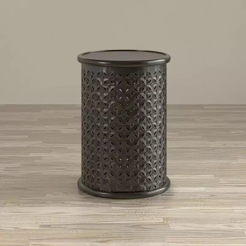 Table d'appoint ronde Jofran, en bois massif vieilli, collection Decker