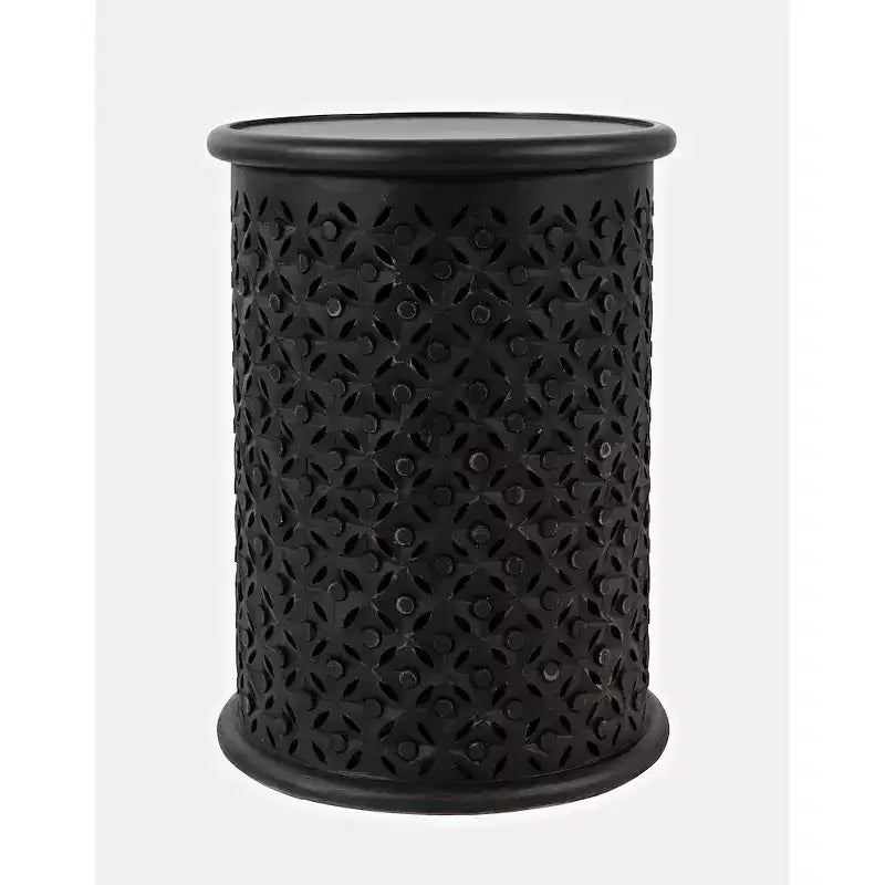 Table d'appoint ronde Jofran, en bois massif vieilli, collection Decker