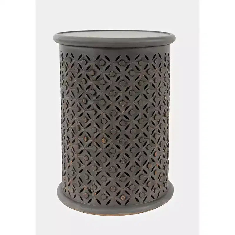 Table d'appoint ronde Jofran, en bois massif vieilli, collection Decker