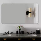 Miroir de courtoisie mural de 40 x 30 pouces pour salle de bain, anti-buée, étanche