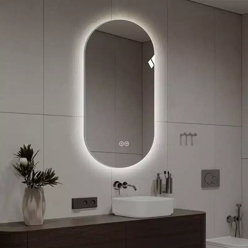 Miroir de courtoisie de salle de bain mural intelligent à écran tactile LED anti-buée de 48 x 24 pouces