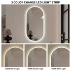 Miroir de courtoisie de salle de bain mural intelligent à écran tactile LED anti-buée de 48 x 24 pouces
