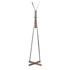 Okak Industrail Porte-manteau autoportant avec base en bois en forme de croix, porte-manteau unique avec 8 crochets, pour salon, chambre, couleur naturelle