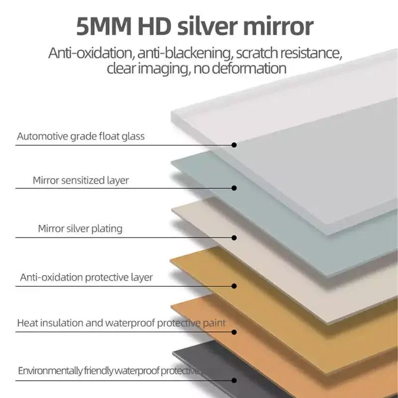 Miroir mural pleine longueur à coins ronds transparents de 60 x 15 pouces pour salon, chambre à coucher, vestiaire, avec trou de suspension