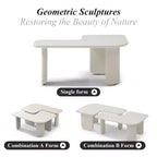 35 Table basse moderne en forme de L, peinture verte, multicouche, combinable, peu encombrante, blanche