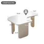 35 Table basse moderne en forme de L, peinture verte, multicouche, combinable, peu encombrante, blanche