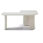 35 Table basse moderne en forme de L, peinture verte, multicouche, combinable, peu encombrante, blanche