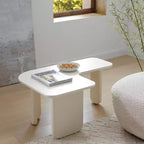 35 Table basse moderne en forme de L, peinture verte, multicouche, combinable, peu encombrante, blanche