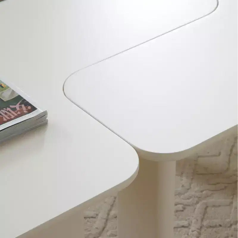 35 Table basse moderne en forme de L, peinture verte, multicouche, combinable, peu encombrante, blanche