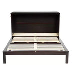Lit escamotable grand lit Luxystar avec grand tiroir, station d'alimentation et panneau en rotin pour salon et petits appartements