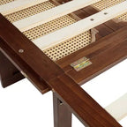 Lit escamotable grand lit Luxystar avec grand tiroir, station d'alimentation et panneau en rotin pour salon et petits appartements