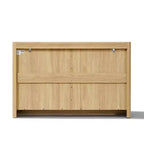 LuxenHome Commode à 6 tiroirs chêne noisetier 47,2 po avec côtés surélevés, plateau en faux marbre, bois manufacturé durable marron