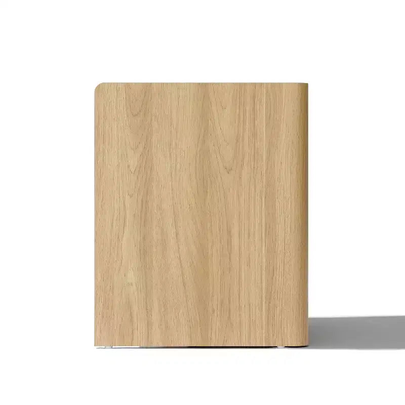 LuxenHome Table de chevet 23" en chêne avec plateau en faux marbre, table de chevet en bois avec étagère de rangement ouverte marron