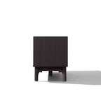 Meuble TV LuxenHome 63" noir pour téléviseurs jusqu'à 65", console média avec plateau aspect marbre marron