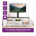 Meuble TV de ferme avec support pour téléviseur 70 pouces, centre de divertissement, console multimédia avec support réglable en hauteur pour salon