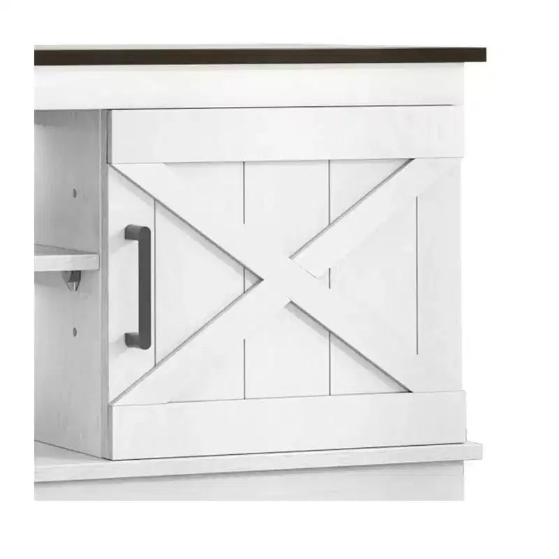 Meuble TV de ferme avec support pour téléviseur 70 pouces, centre de divertissement, console multimédia avec support réglable en hauteur pour salon