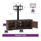 Meuble TV de ferme avec support pour téléviseur 70 pouces, centre de divertissement, console multimédia avec support réglable en hauteur pour salon