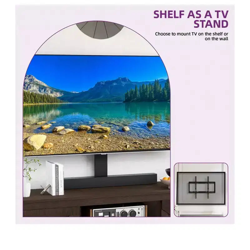 Meuble TV de ferme avec support pour téléviseur 70 pouces, centre de divertissement, console multimédia avec support réglable en hauteur pour salon