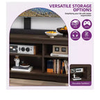 Meuble TV de ferme avec support pour téléviseur 70 pouces, centre de divertissement, console multimédia avec support réglable en hauteur pour salon