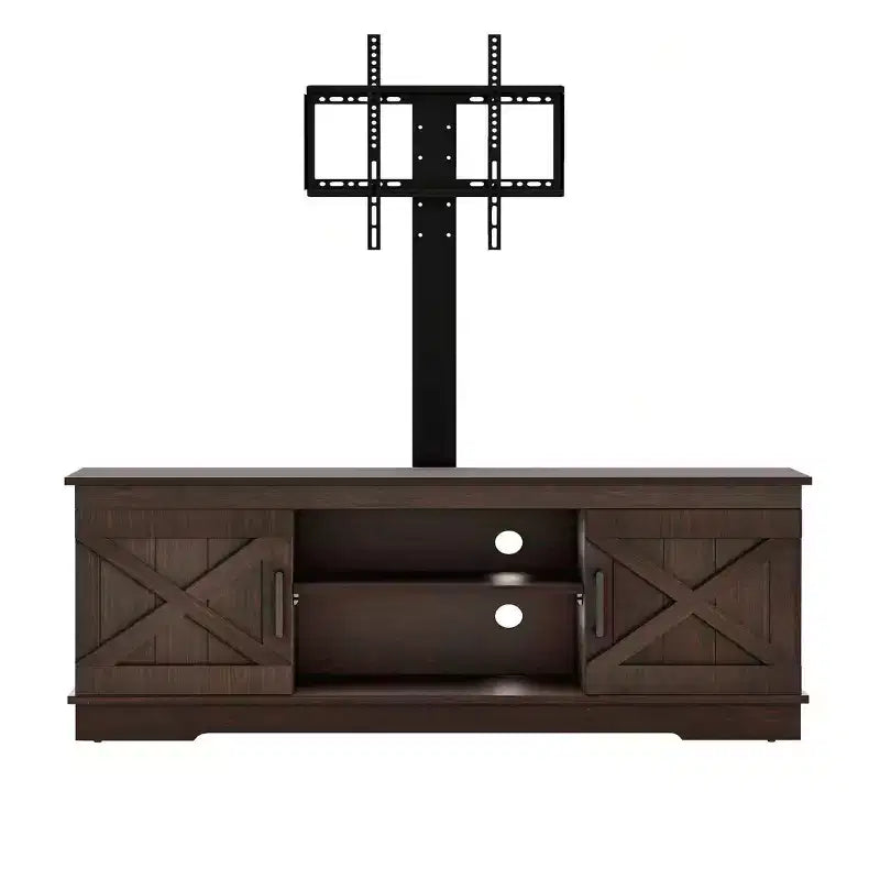 Meuble TV de ferme avec support pour téléviseur 70 pouces, centre de divertissement, console multimédia avec support réglable en hauteur pour salon