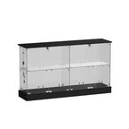 Vitrine en verre Famapy avec lumières LED et portes verrouillables - Bibliothèque vitrine avec lumière