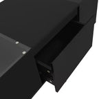 Table basse moderne avec lumières LED, table basse rectangulaire avec rangement, table basse avec tiroirs pour salon
