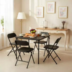 Ensemble table pliante et 4 chaises FurnitureR, plateau en PP avec cadre en métal, ensemble table et chaises pliantes portables pour repas intérieurs et extérieurs, fêtes, camping