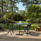 Ensemble table pliante et 4 chaises FurnitureR, plateau en PP avec cadre en métal, ensemble table et chaises pliantes portables pour repas intérieurs et extérieurs, fêtes, camping
