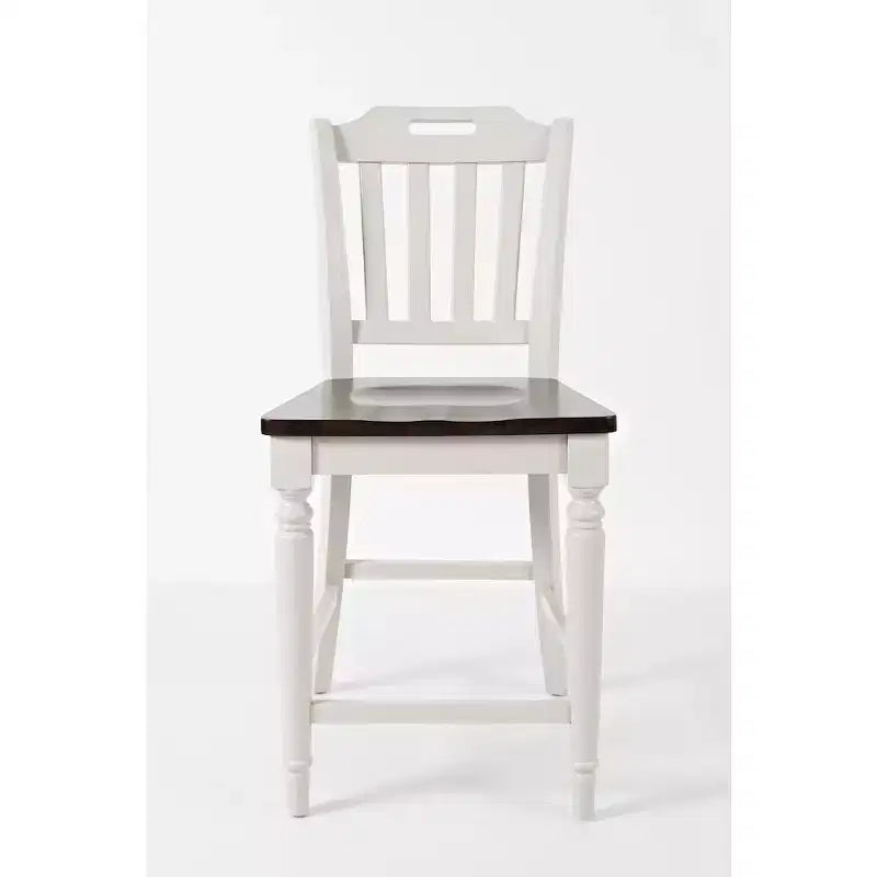 Jofran, Orchard Park Farmhouse Solid Rubberwood Slatback Counter Height Stool (Set of 2)