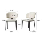 Luck Live Ensemble de 2 chaises de salle à manger modernes sans accoudoirs, chaises de salle à manger en métal pour usages multiples, blanc cassé