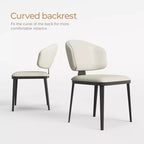 Luck Live Ensemble de 2 chaises de salle à manger modernes sans accoudoirs, chaises de salle à manger en métal pour usages multiples, blanc cassé