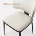 Luck Live Ensemble de 2 chaises de salle à manger modernes sans accoudoirs, chaises de salle à manger en métal pour usages multiples, blanc cassé