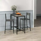 Ensemble table de bar et 2 chaises, table à manger industrielle pour 2, table de cuisine hauteur comptoir avec tabourets de bar, ensemble table de petit-déjeuner pour 2