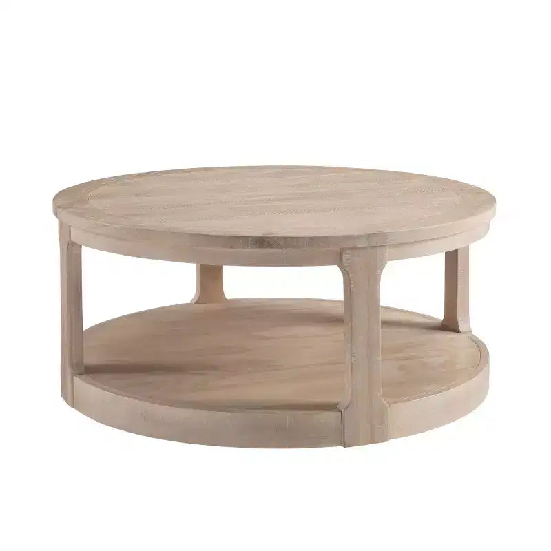 Table basse ronde moderne de 40 pouces avec roulettes dissimulées, table d'appoint à 2 niveaux pour salon, bureau ou appartement - Panipeachy
