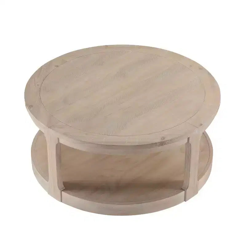 Table basse ronde moderne de 40 pouces avec roulettes dissimulées, table d'appoint à 2 niveaux pour salon, bureau ou appartement - Panipeachy
