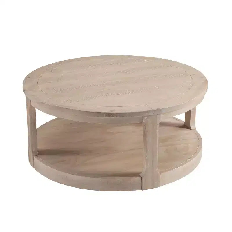 Table basse ronde moderne de 40 pouces avec roulettes dissimulées, table d'appoint à 2 niveaux pour salon, bureau ou appartement - Panipeachy