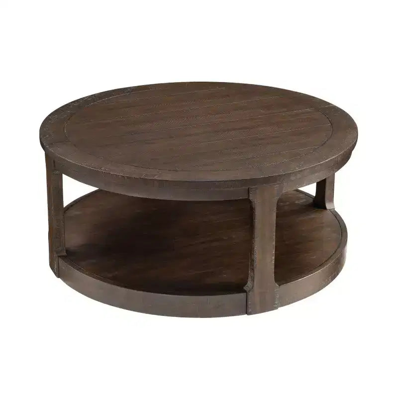 Table basse ronde moderne de 40 pouces avec roulettes dissimulées, table d'appoint à 2 niveaux pour salon, bureau ou appartement - Panipeachy