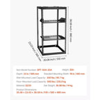 Rack réseau à cadre ouvert VEVOR 20U, profondeur 23 pouces, rack de serveur mural ou sur pied, 4 montants robustes, avec étagères ventilées, noir