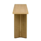 Console d'entrée moderne avec placage en pin et pieds géométriques, table de couloir ou de canapé étroite pour entrée, salon - Panipeachy