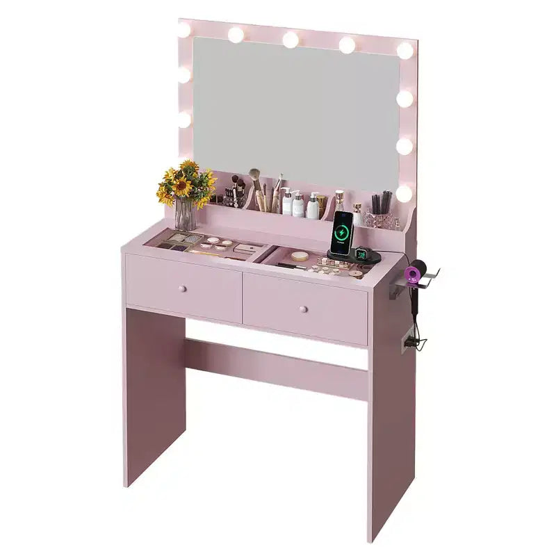 Coiffeuse blanche avec 2 tiroirs