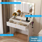 Coiffeuse blanche avec 2 tiroirs