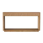 Console d'entrée de ferme de 60 po avec 2 tiroirs cannelés et étagère, table de couloir en placage de bois pour le salon - Panipeachy
