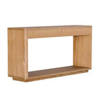 Console d'entrée de ferme de 60 po avec 2 tiroirs cannelés et étagère, table de couloir en placage de bois pour le salon - Panipeachy