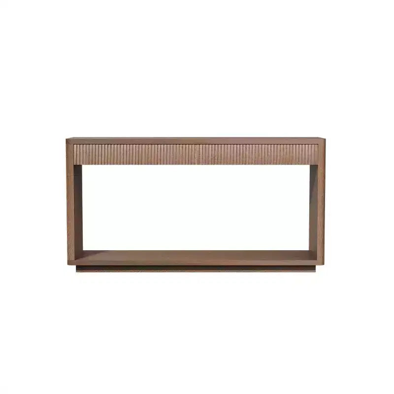Console d'entrée de ferme de 60 po avec 2 tiroirs cannelés et étagère, table de couloir en placage de bois pour le salon - Panipeachy