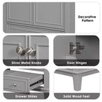 MAYEERTY Meuble-lavabo de salle de bain 30 po sans évier, portes d'armoire multifonctionnelles, tiroir, cadre solide en MDF noir