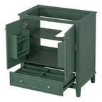 MAYEERTY Meuble-lavabo de salle de bain 30 po sans évier, portes d'armoire multifonctionnelles, tiroir, cadre solide en MDF noir