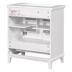 MAYEERTY Meuble-lavabo de salle de bain 30 po sans évier, portes d'armoire multifonctionnelles, tiroir, cadre solide en MDF noir